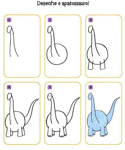 Como desenhar um dinossauro FACIL passo a passo para crianças e iniciantes  2 